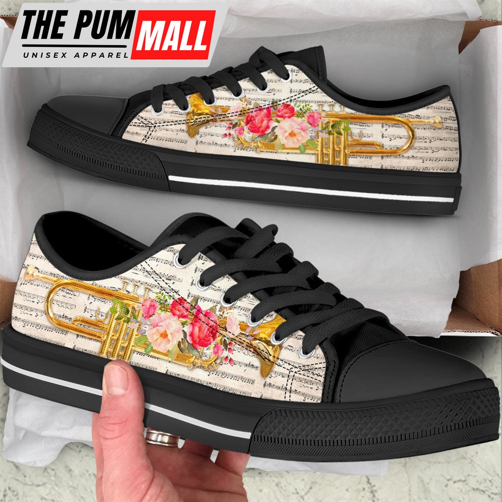 trumpet-music-flower-low-top-music-shoes-fashionable-low-top-casual-shoes-gift-khpiget0 Trumpet Music Flower Low Top Music Shoes – Fashionable Low Top Casual Shoes Gift For Adults