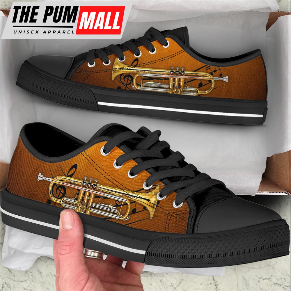 Trumpet Music Note Low Top Music Shoes – Fashionable Low Top Casual Shoes Gift For Adults