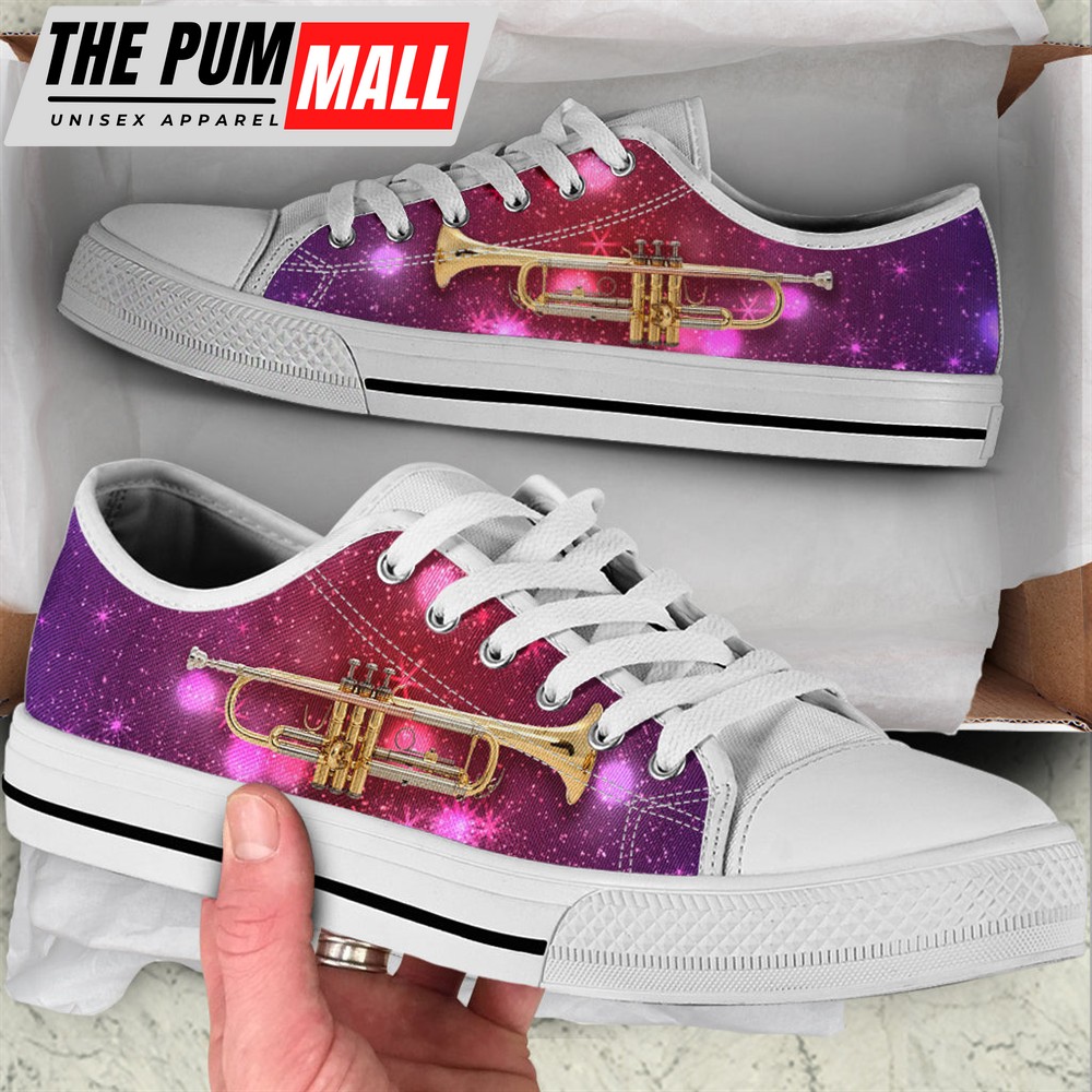Trumpet Sparkly Bg Low Top Music Shoes – Fashionable Low Top Casual Shoes Gift For Adults – Sneaker For Walking
