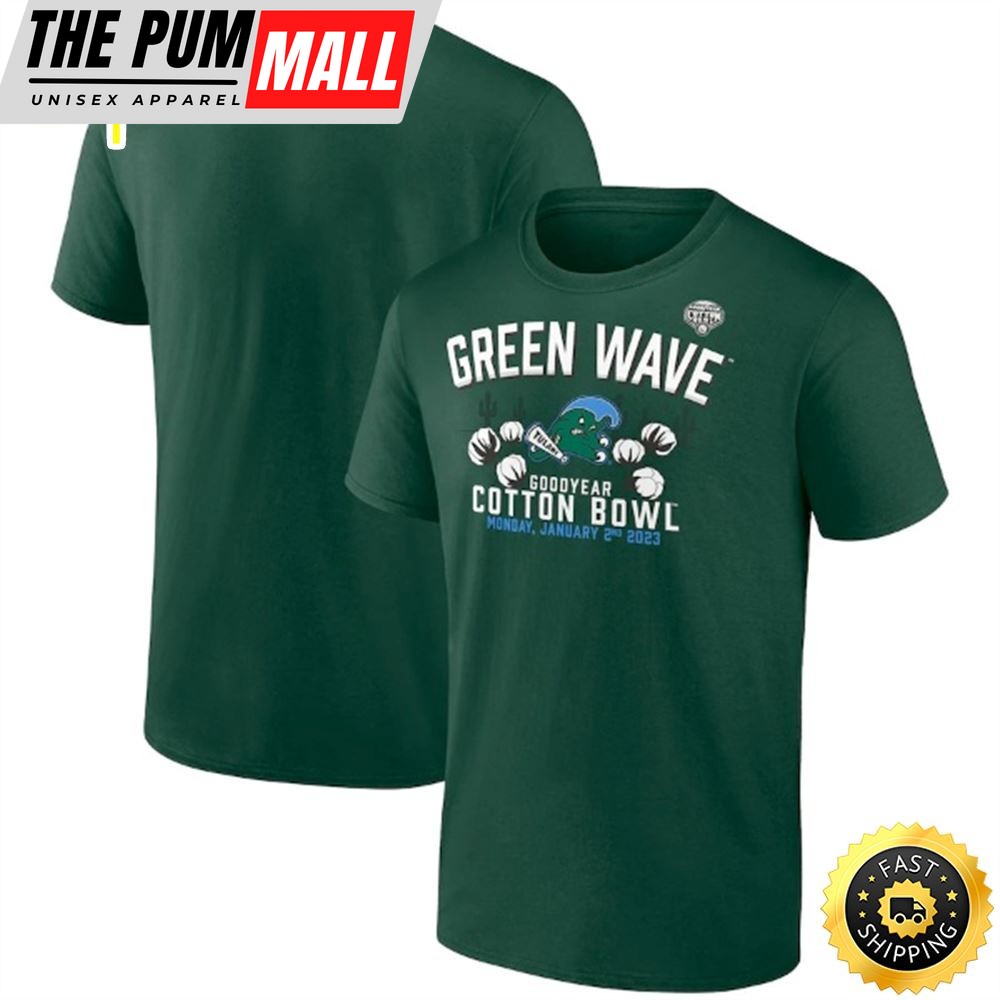 Tulane Green Wave Branded 2025 Cotton Bowl Gameday Stadium Green T-shirt
