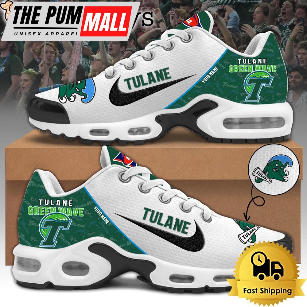 Tulane Green Wave Football Mascot Symbol Custom Air Max Plus Shoes