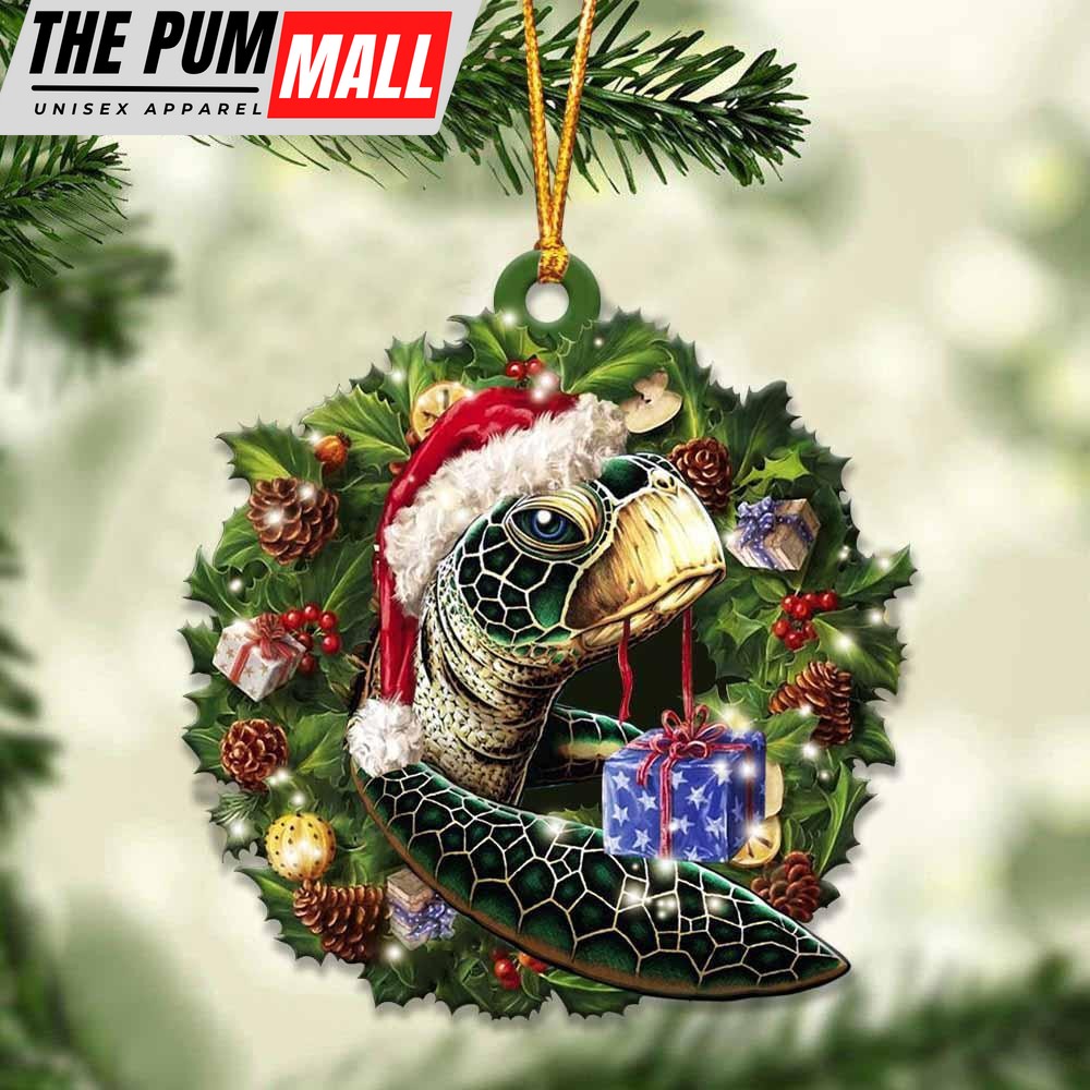 Turtle And Christmas Ornament – Acrylic Dog Ornament – Gifts For Dog Lovers Limited Edition