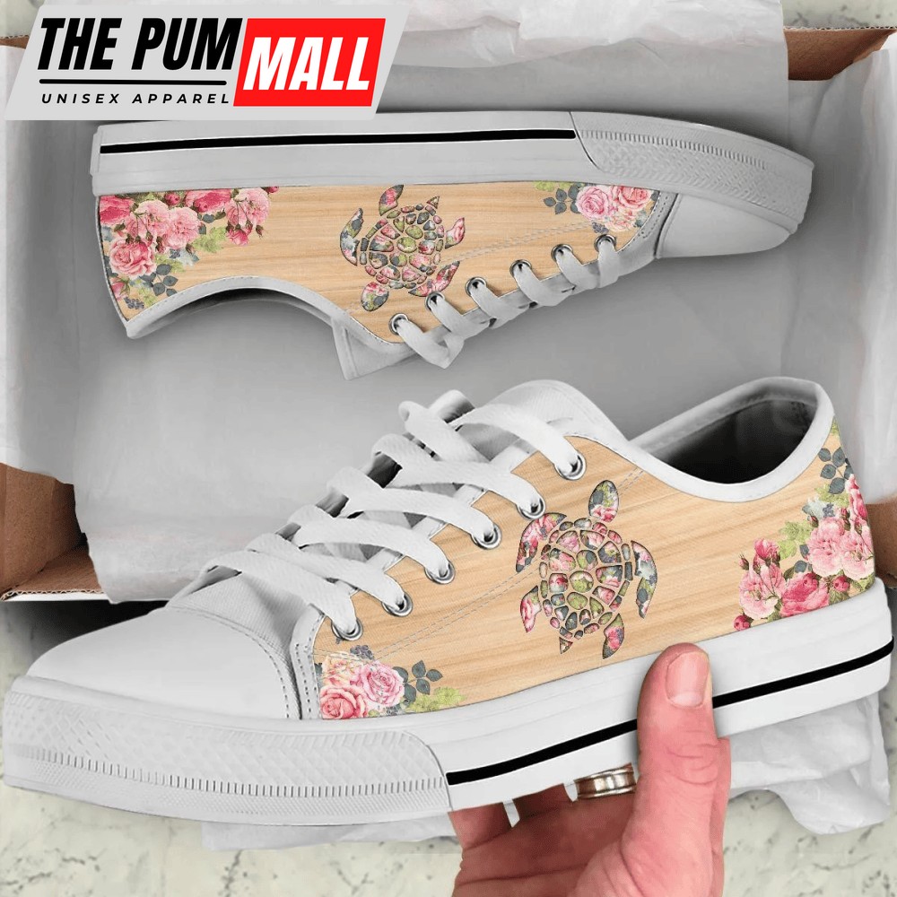 Turtles & Flowers Low Top Shoes Sneaker TQ010054Sb – Trendy Footwear