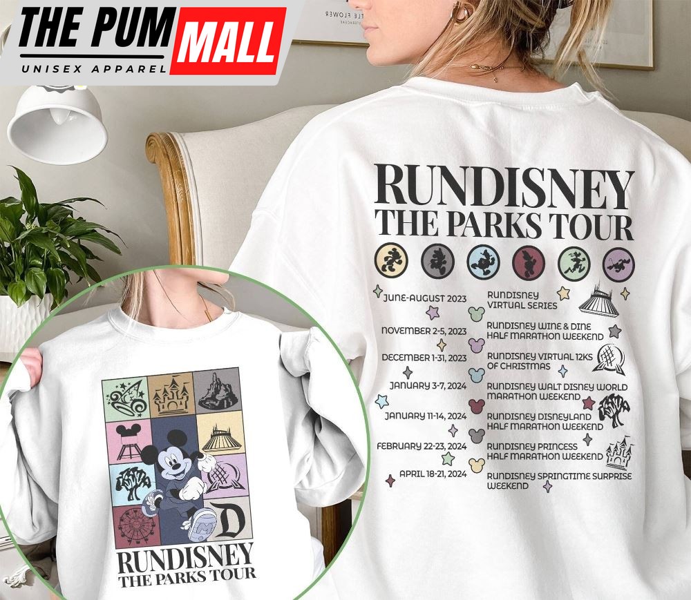 Two Sided Mickey Rundisney Marathon The Parks Tour Shirt Disneyland Mickey Marathon T-shirt