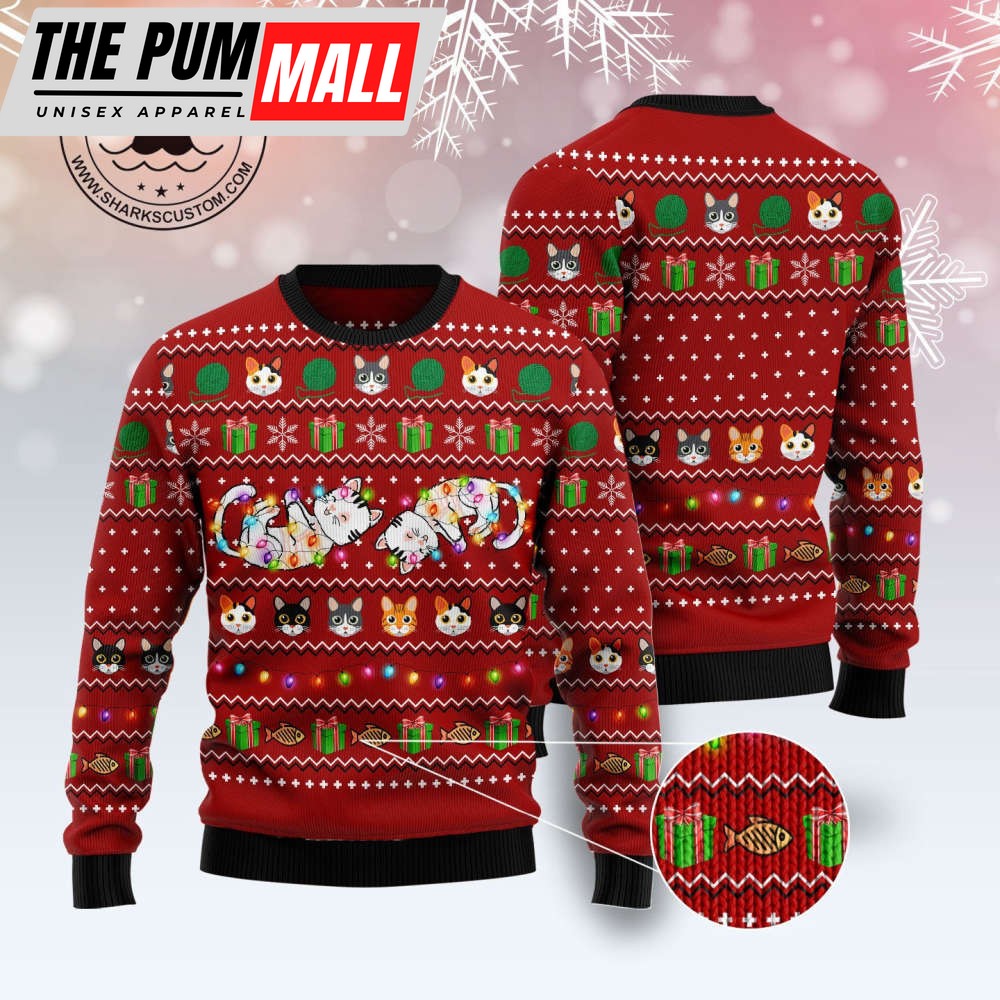 ty0211-cat-light-ugly-christmas-sweater-noel-malalans-christmas-signature-17101vac TY0211 Cat Light Ugly Christmas Sweater – Noel Malalan’s Christmas Signature
