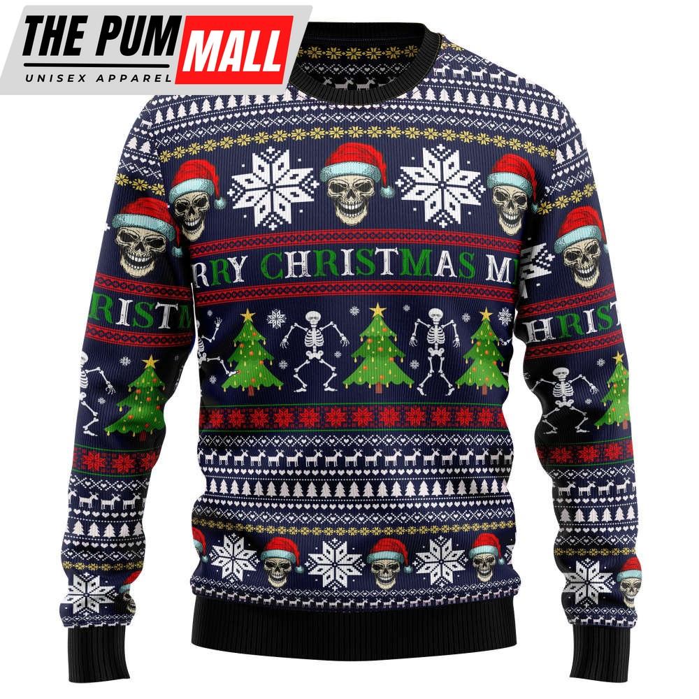 TY239 Skull Christmas Ugly Sweater – Noel Malalan Signature