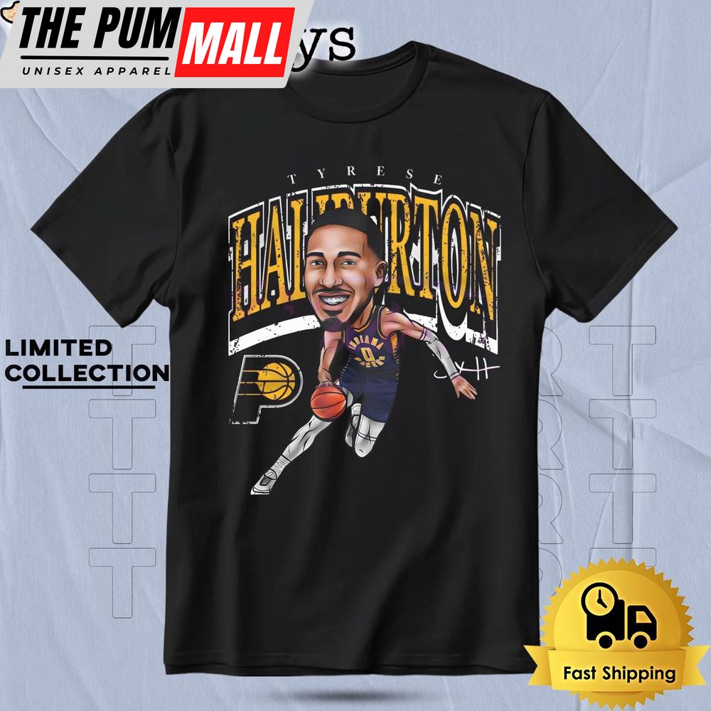 Tyrese Haliburton Indiana Pacers Basketball Cartoon Style T Shirt