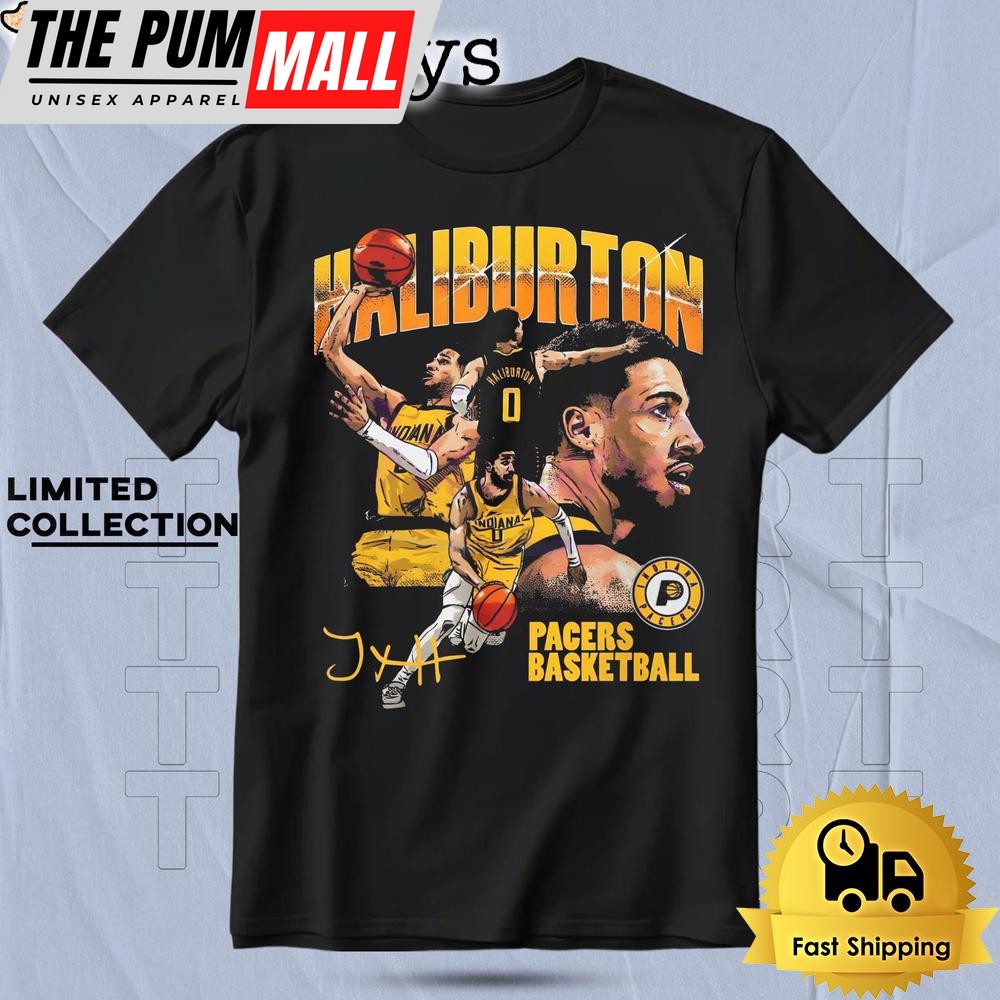 Tyrese Haliburton Indiana Pacers Basketball Collage T Shirt