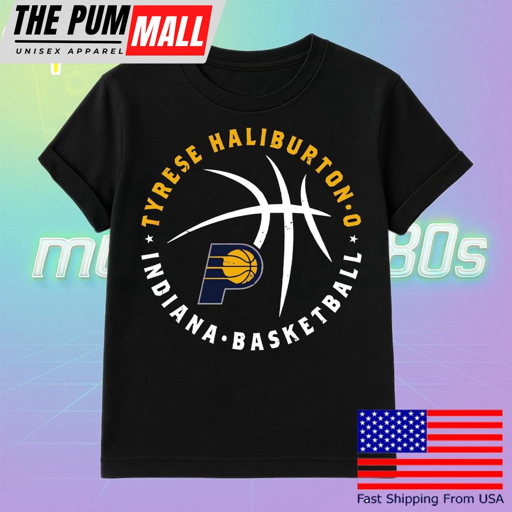 Tyrese Haliburton Indiana Pacers Basketball Player Ball T Shirt