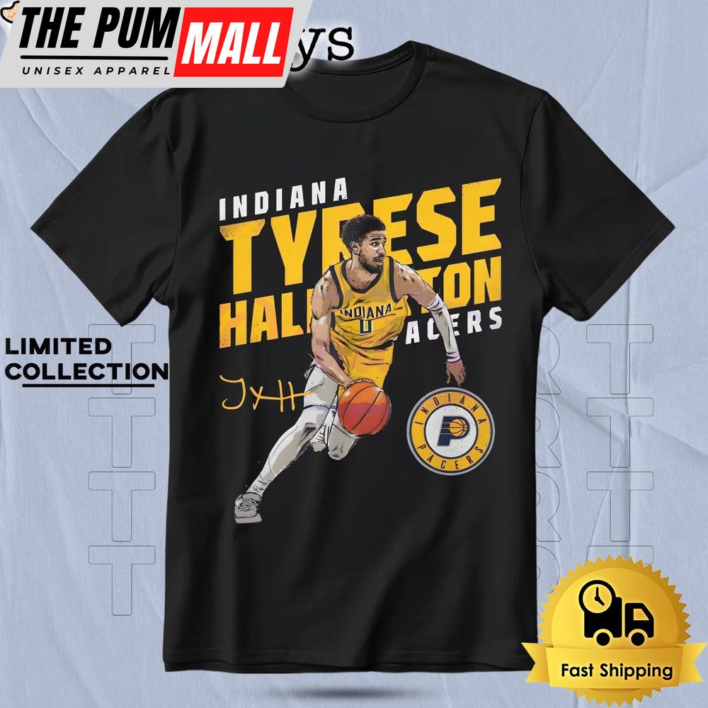 Tyrese Haliburton Indiana Pacers Basketball Slant T Shirt