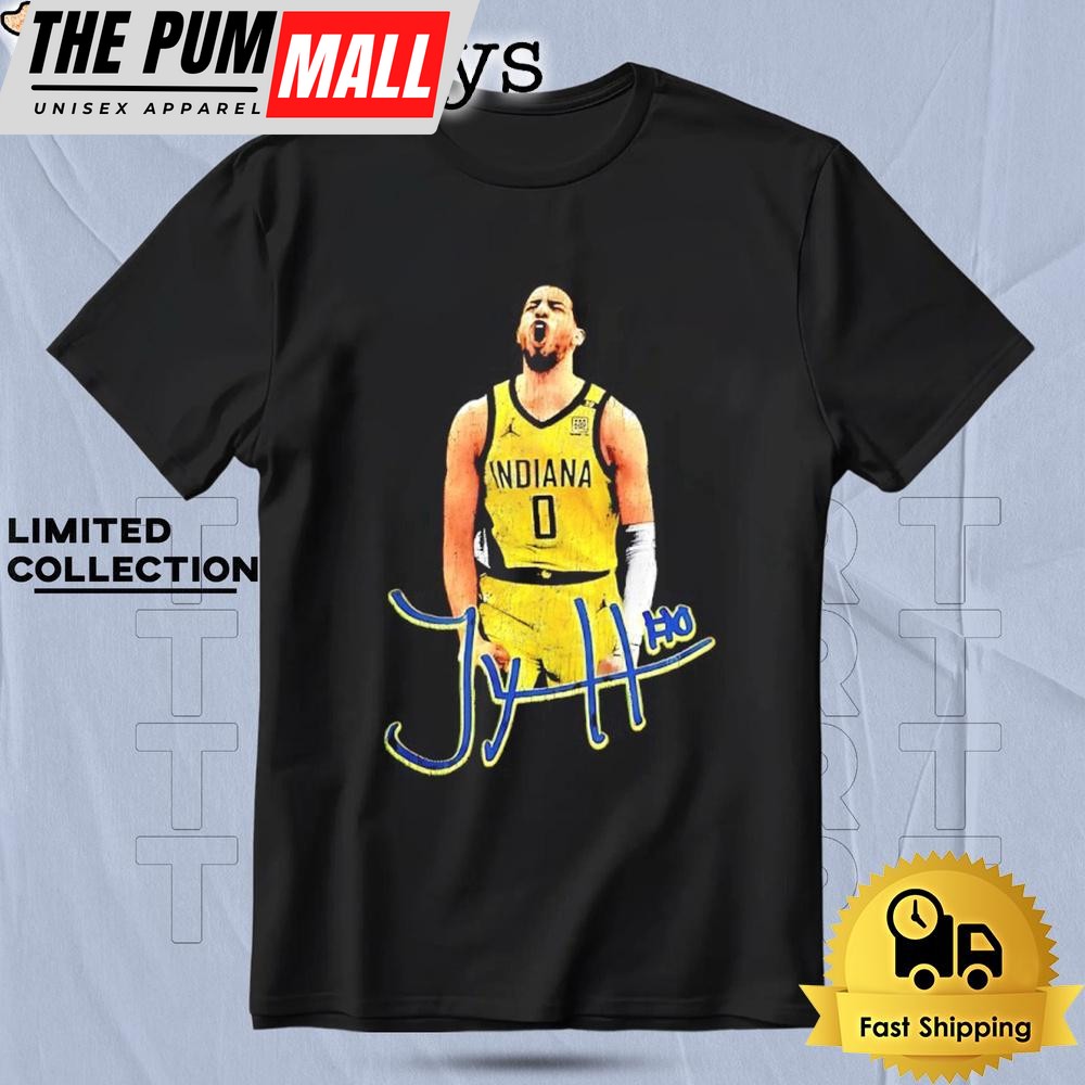 Tyrese Haliburton Player Name Signature T Shirt