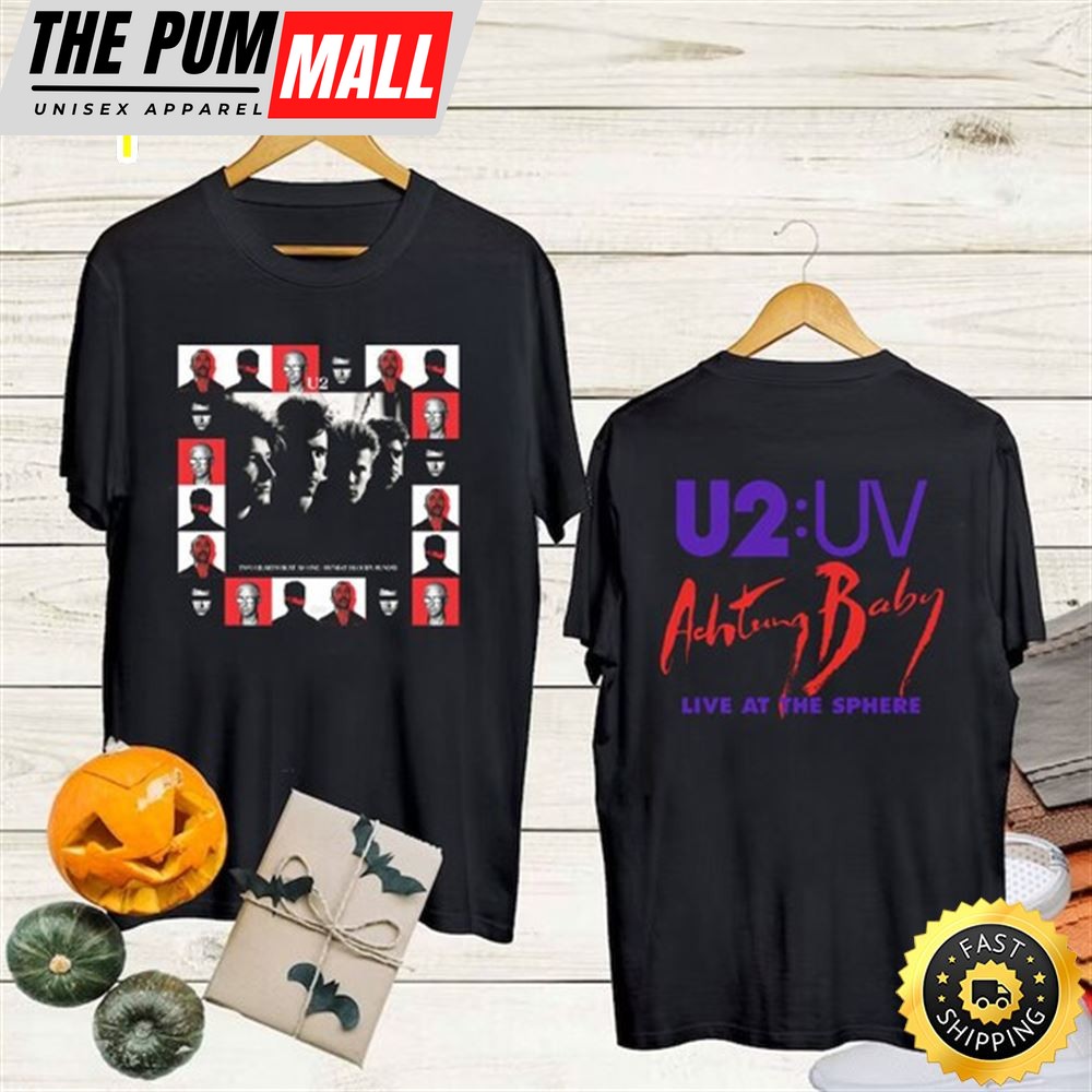U2 Achtung Baby Live At Sphere T-Shirt Rock Band Las Vegas