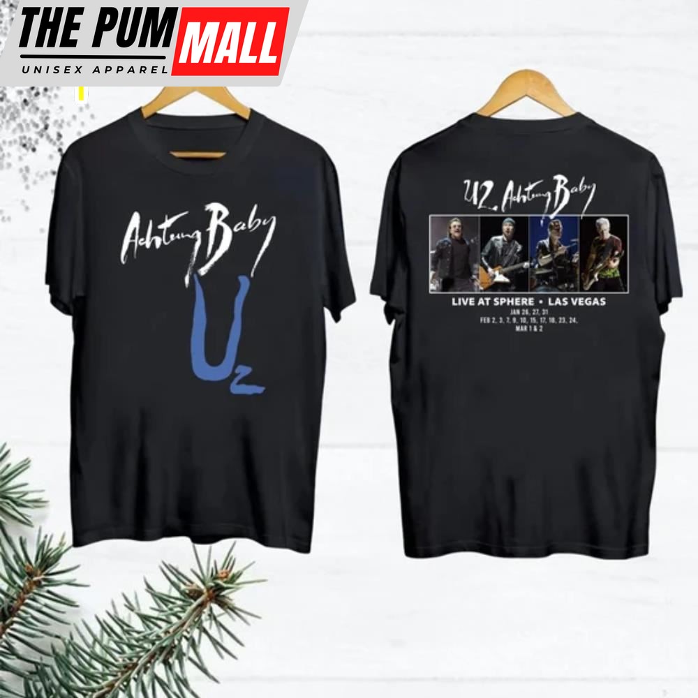 U2 Achtung Baby Tour 2025 U2 Band Tshirt