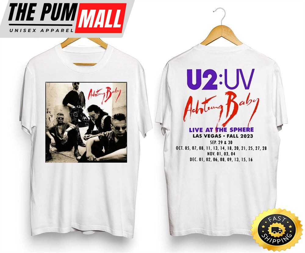 U2 Band Concert Merch Shirt Achtung Baby Live At Sphere