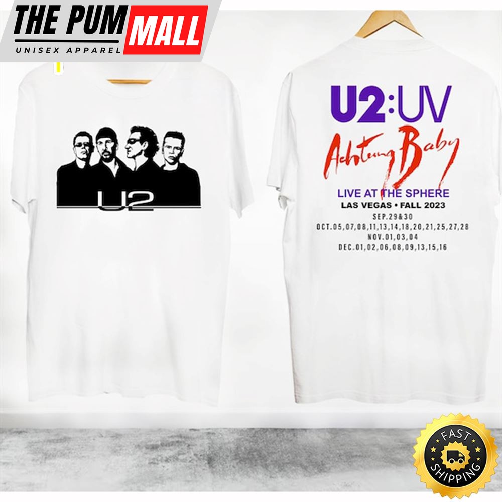 U2 Band Tour 2023 Graphic T-Shirt Uv Achtung Baby Live At