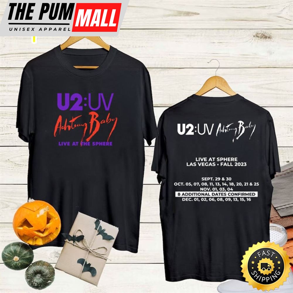U2 Uv Achtung Baby Las Vegas Tour 2023 White T Shirt