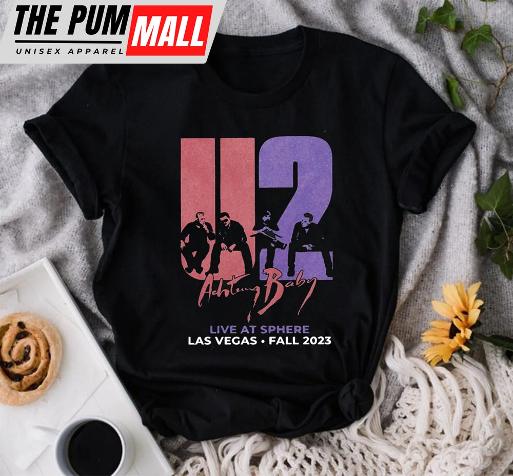 U2 Uv Achtung Baby Las Vegas Tour 2025 Black T Shirt