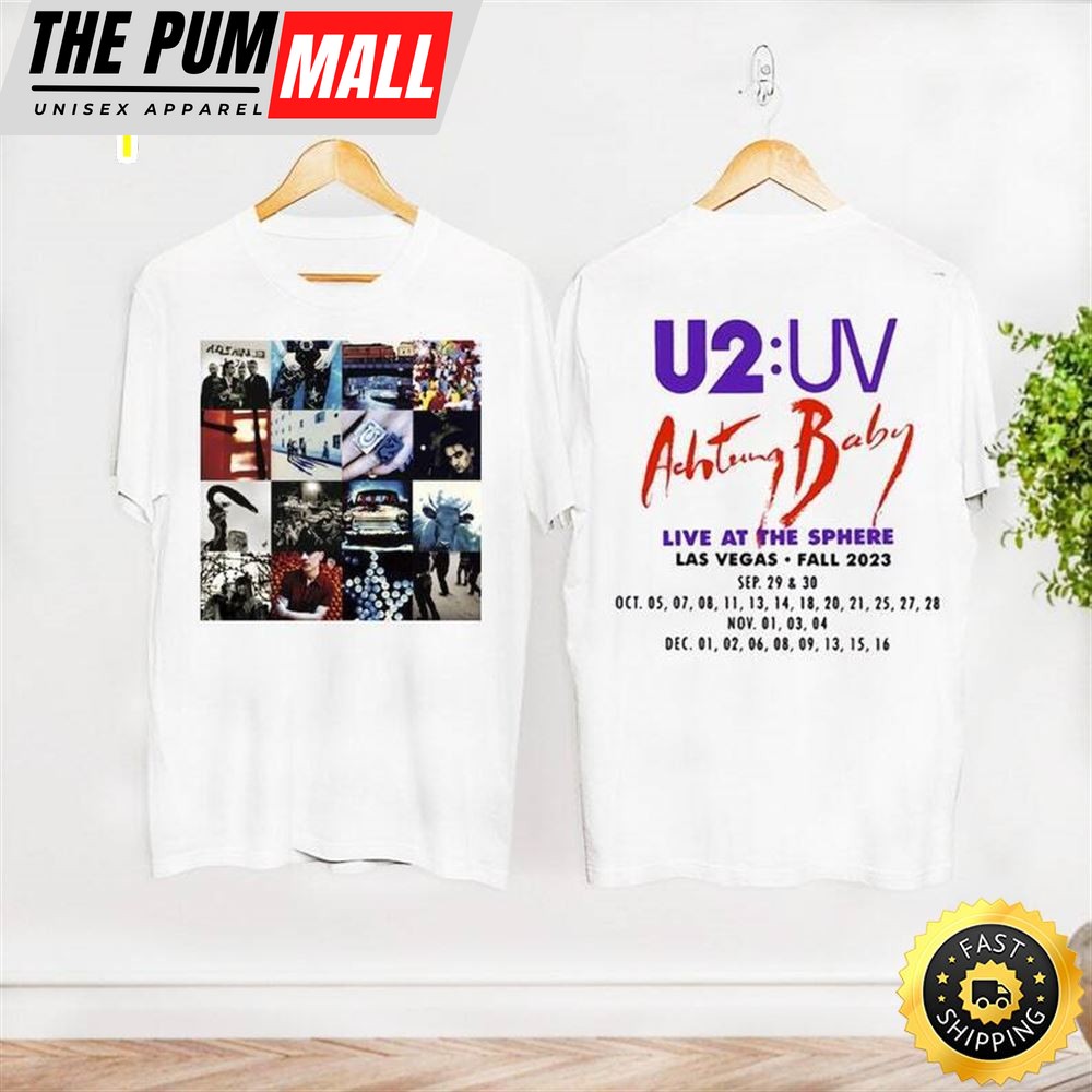U2 Uv Achtung Baby T-Shirt, Vintage U2 Band Live At Sphere Tour 2023 Shirt