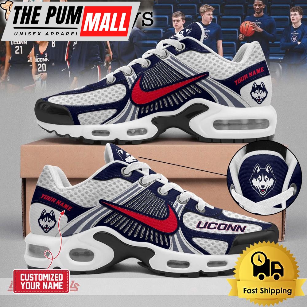 UConn Huskies 2025 Championship Celebration Custom Name Air Max Plus Shoes