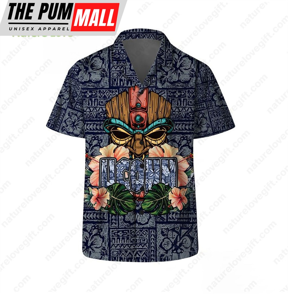 Uconn Huskies NCAA Tiki Pattern Men Basketball Hawaiian Shirt