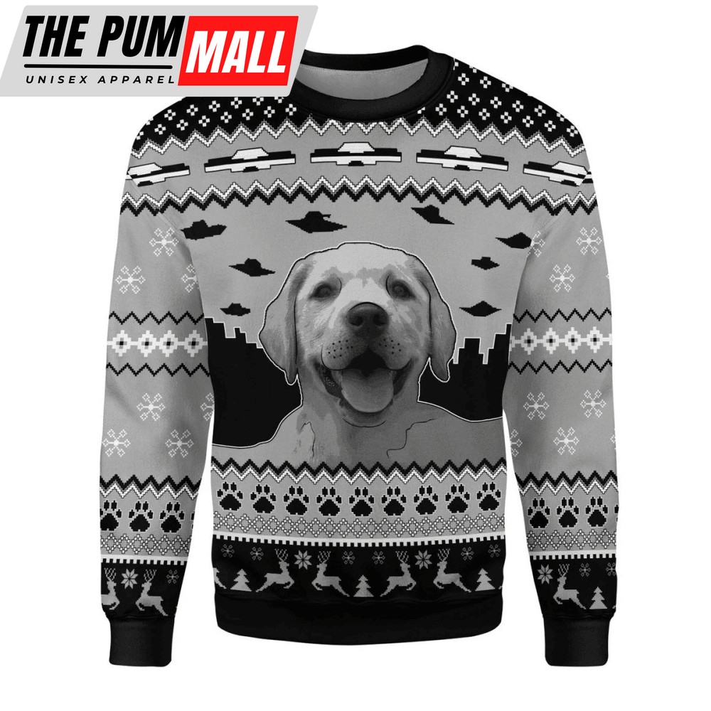 UFO Happy Dog For Unisex Ugly Christmas Sweater, Gift For Christmas