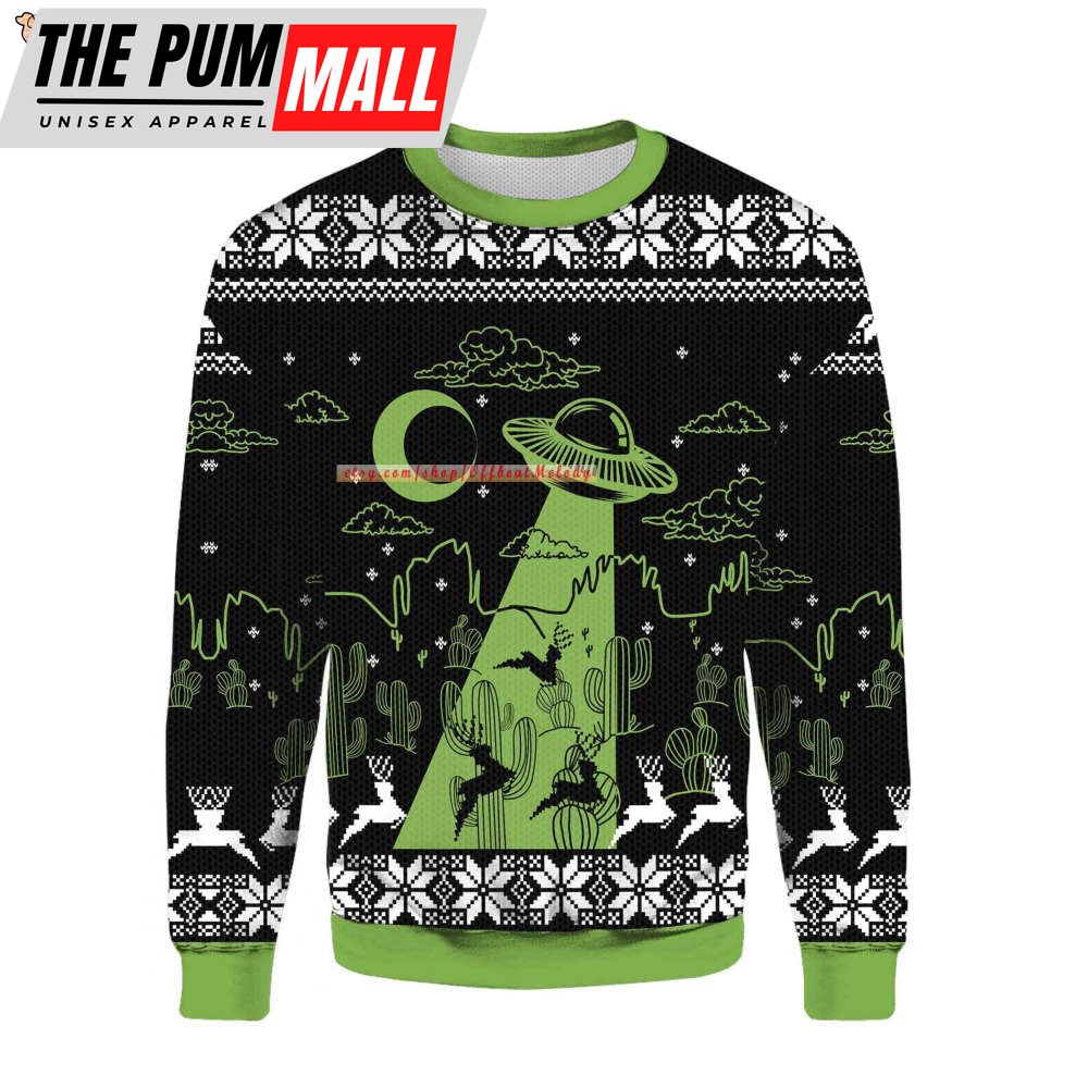 UFO Holographic Ugly Sweater 3D Over Print, Christmas Ugly Sweater Hoodie Sweatshirt, UFO Ugly Sweater, Merry Christmas 2022 Ugly Sweater