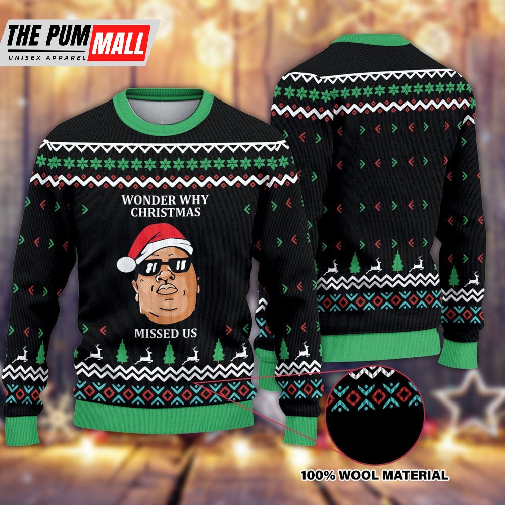 Ugly Christmas Sweater Notorious BIG Wonder Why