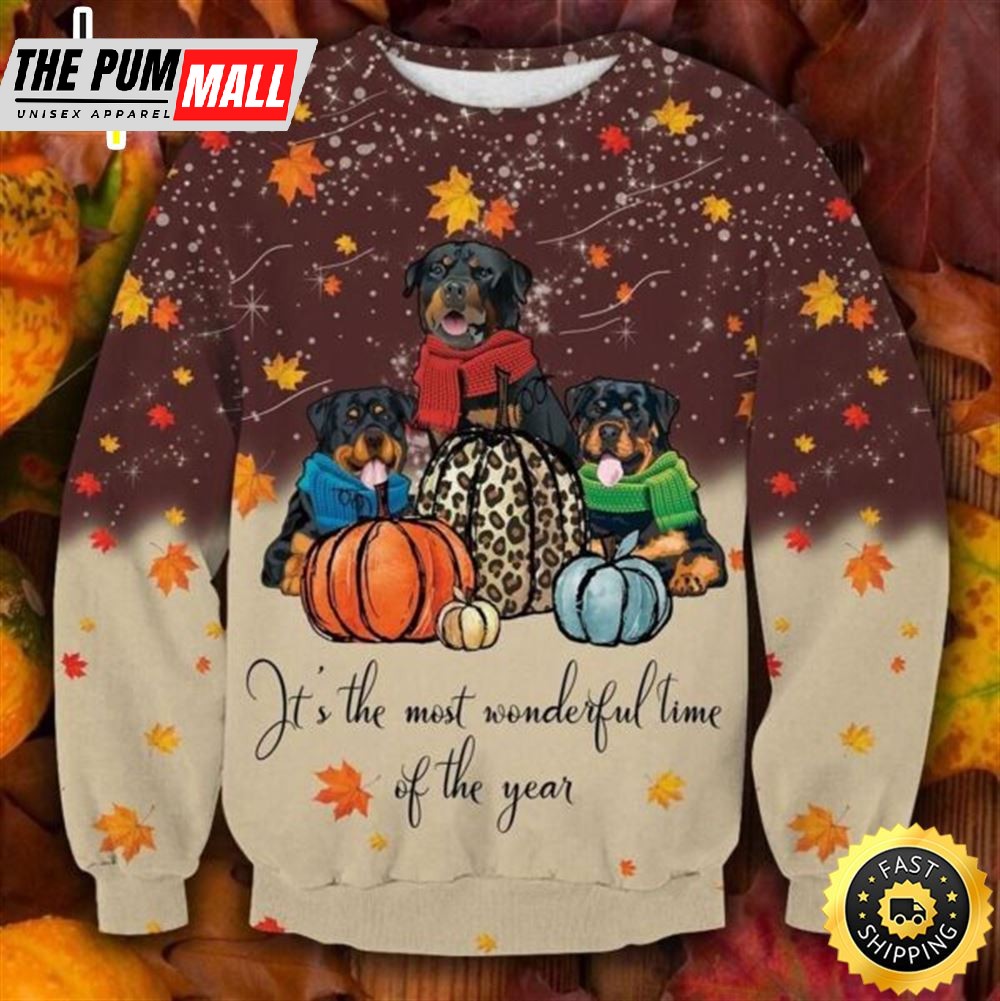 Ugly Thanksgiving Sweater Cute Rottweiler