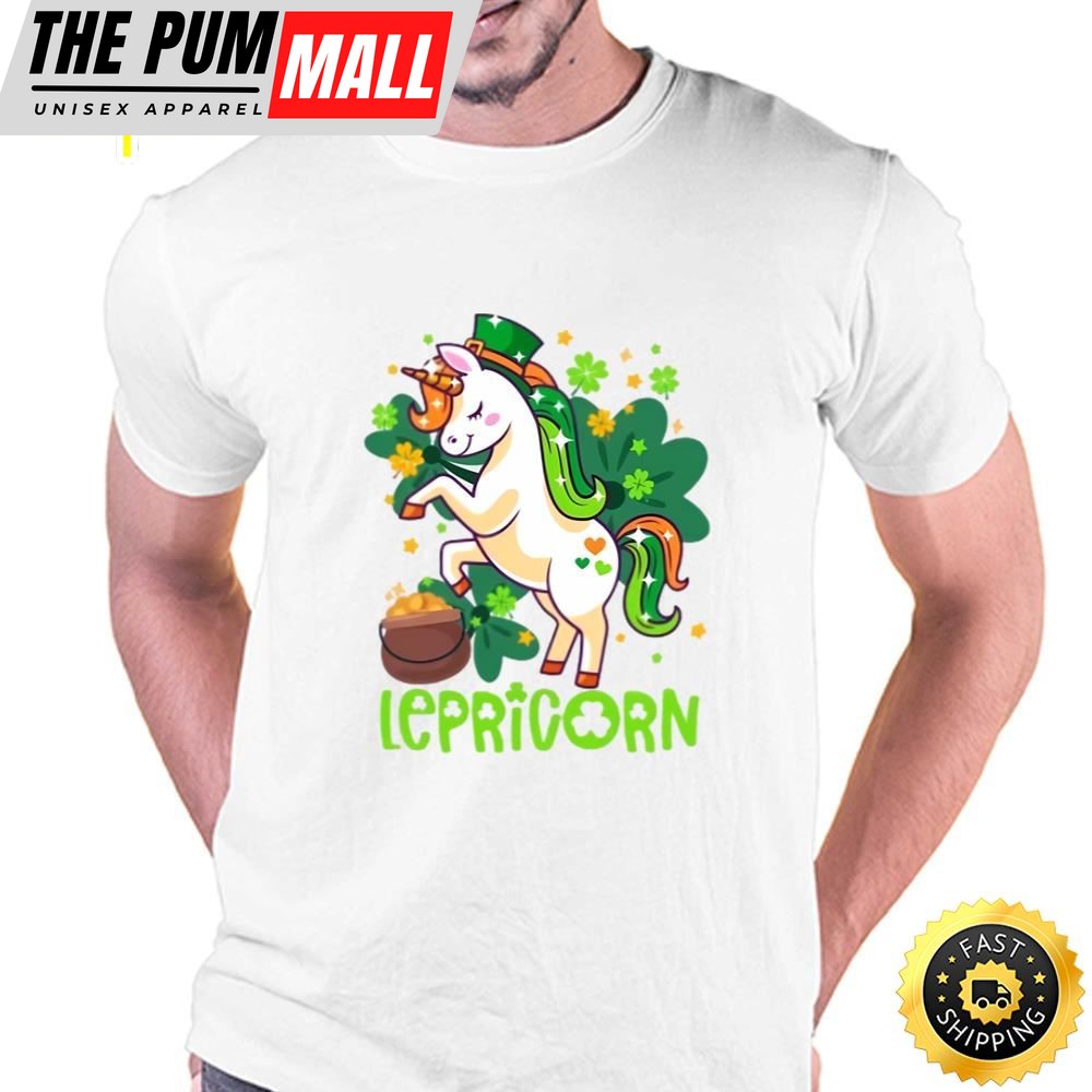 Unicorn Lepricorn St Patricks Day Leprechauns Girls Women T-Shirt
