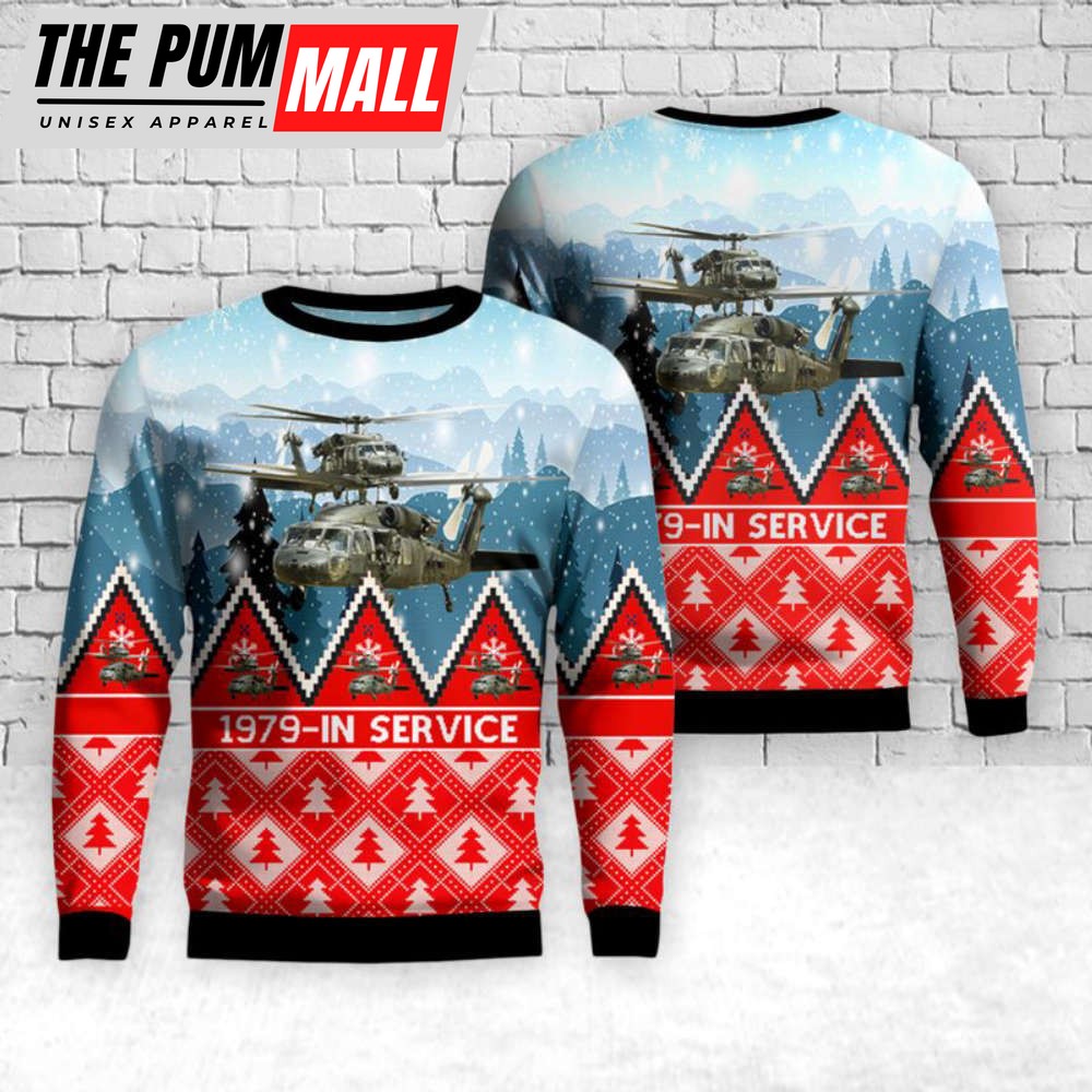 Unique Army Sikorsky UH-60 Black Hawk Christmas Sweater – 3D Gift for Christmas