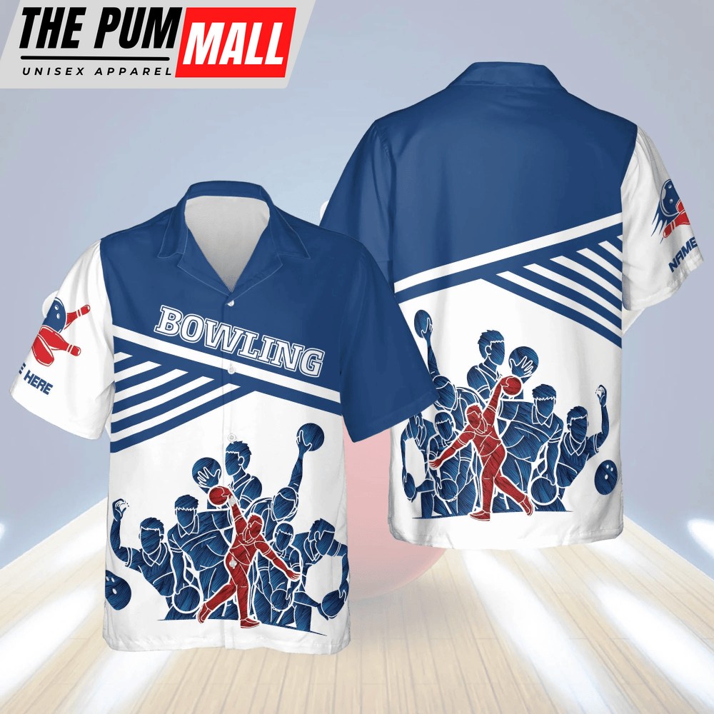Unique Custom Men s USA Bowling Hawaiian Shirts – Perfect Bowling Attire for Men