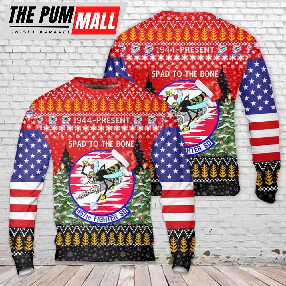 US Air Force 457th Fighter Squadron Christmas Sweater Gift For Christmas
