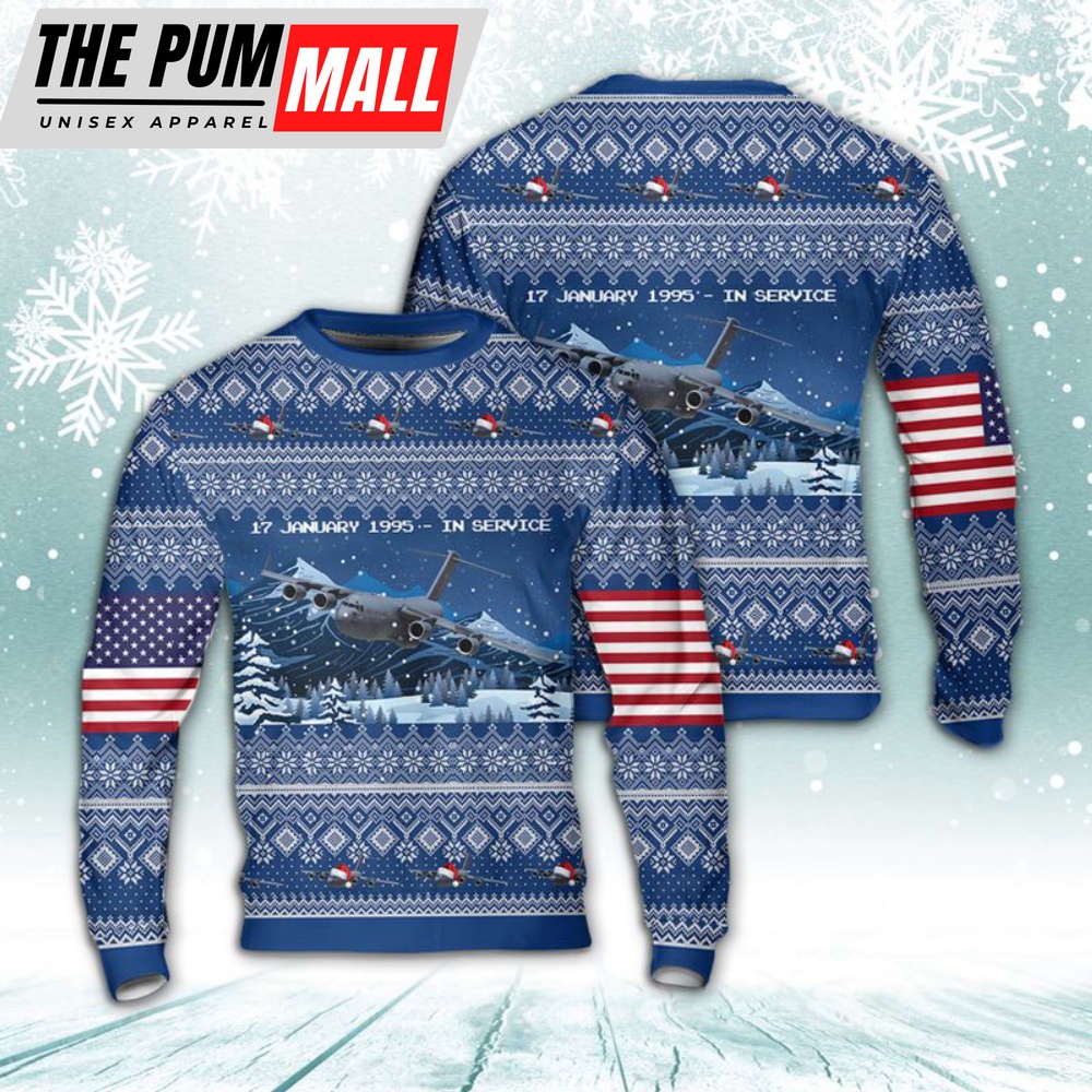US Air Force Boeing C-17 Globemaster III Christmas Sweater 3D Gìt For Christmas