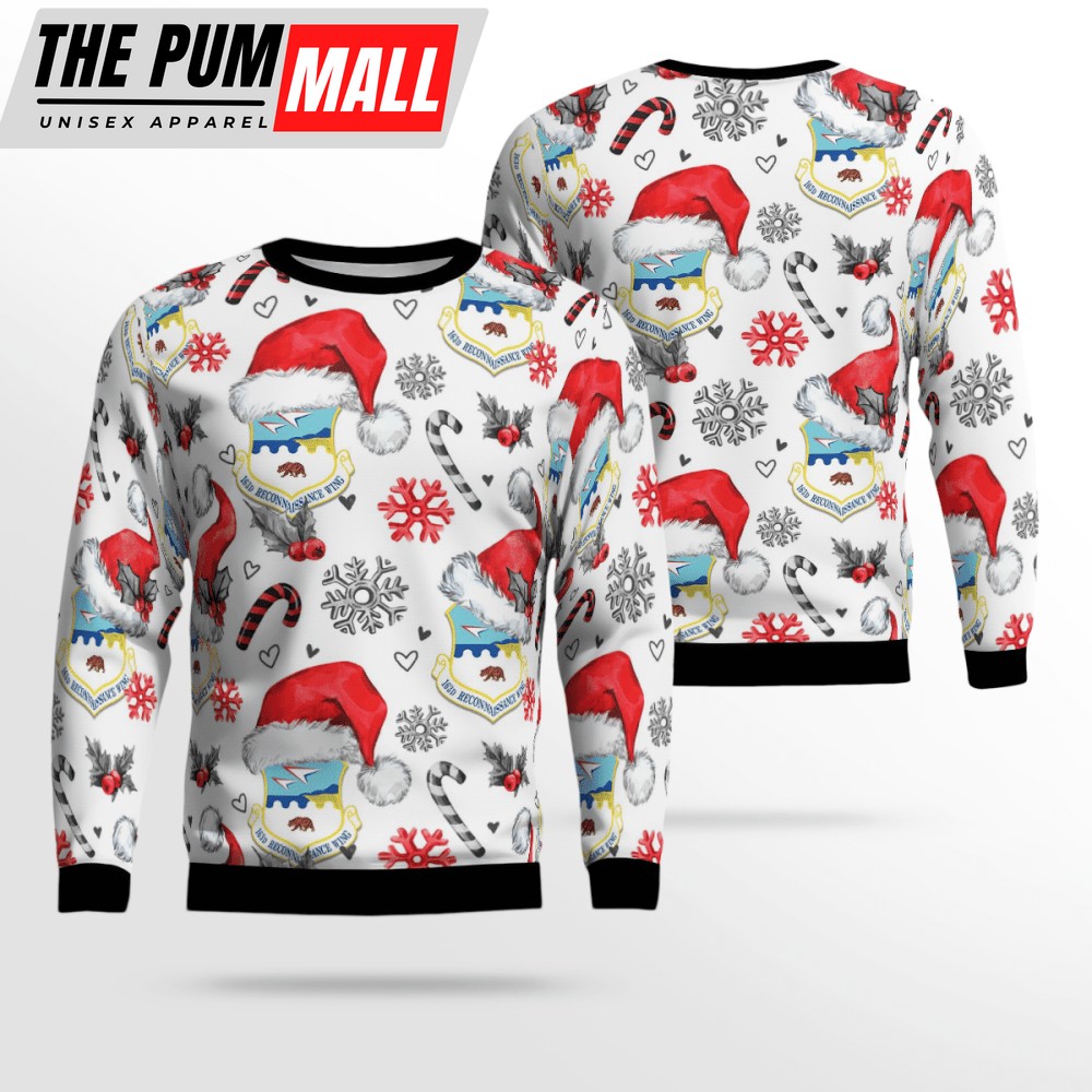 Us Air Force California Air National Guard 163d Attack Wing Ugly Christmas Sweater, Gift For Christmas
