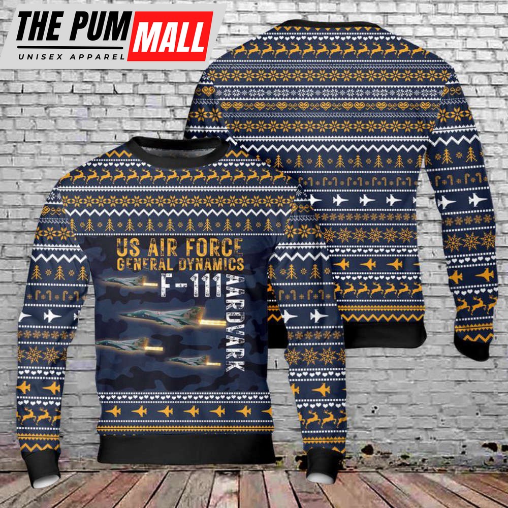 US Air Force F-111 Aardvark Christmas Sweater – Unique 3D Gift for Christmas