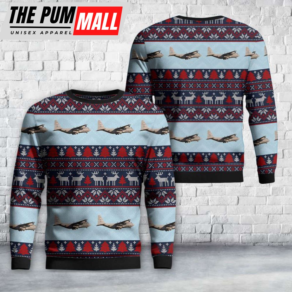 US Air Force Kentucky Air National Guard C-130H Hercules Christmas Sweater – Thoroughbred Express Gift