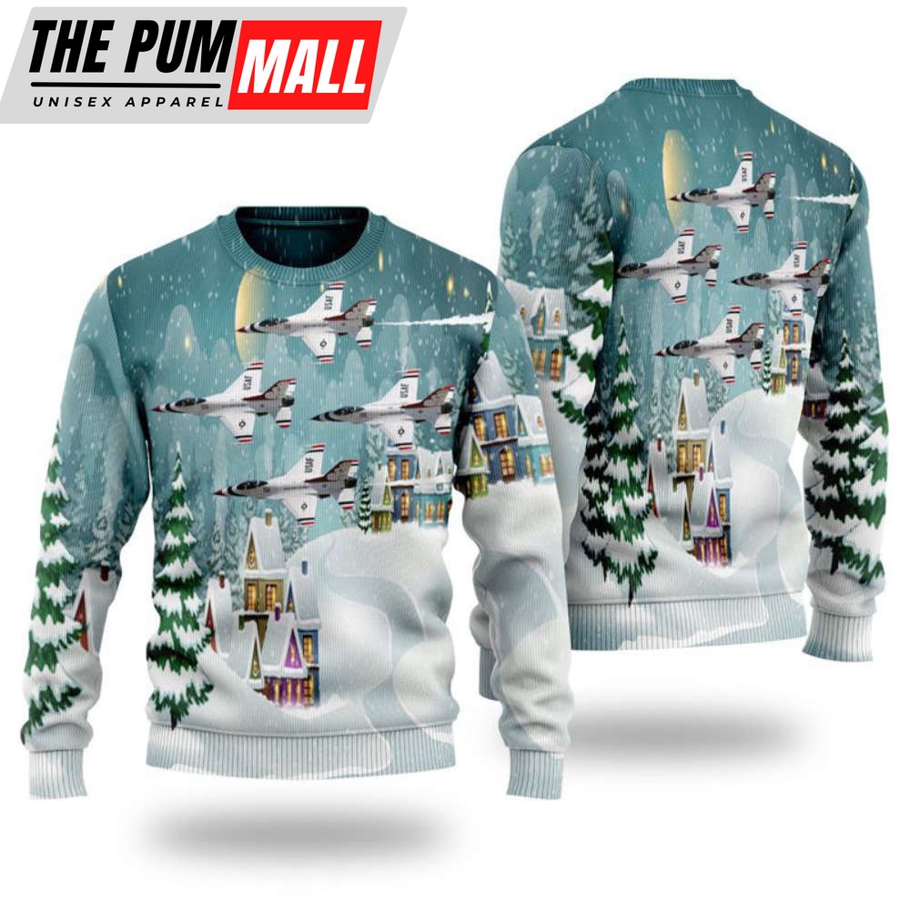 US Air Force Thunderbirds Christmas Sweater 3D – Perfect Gift for the Holidays