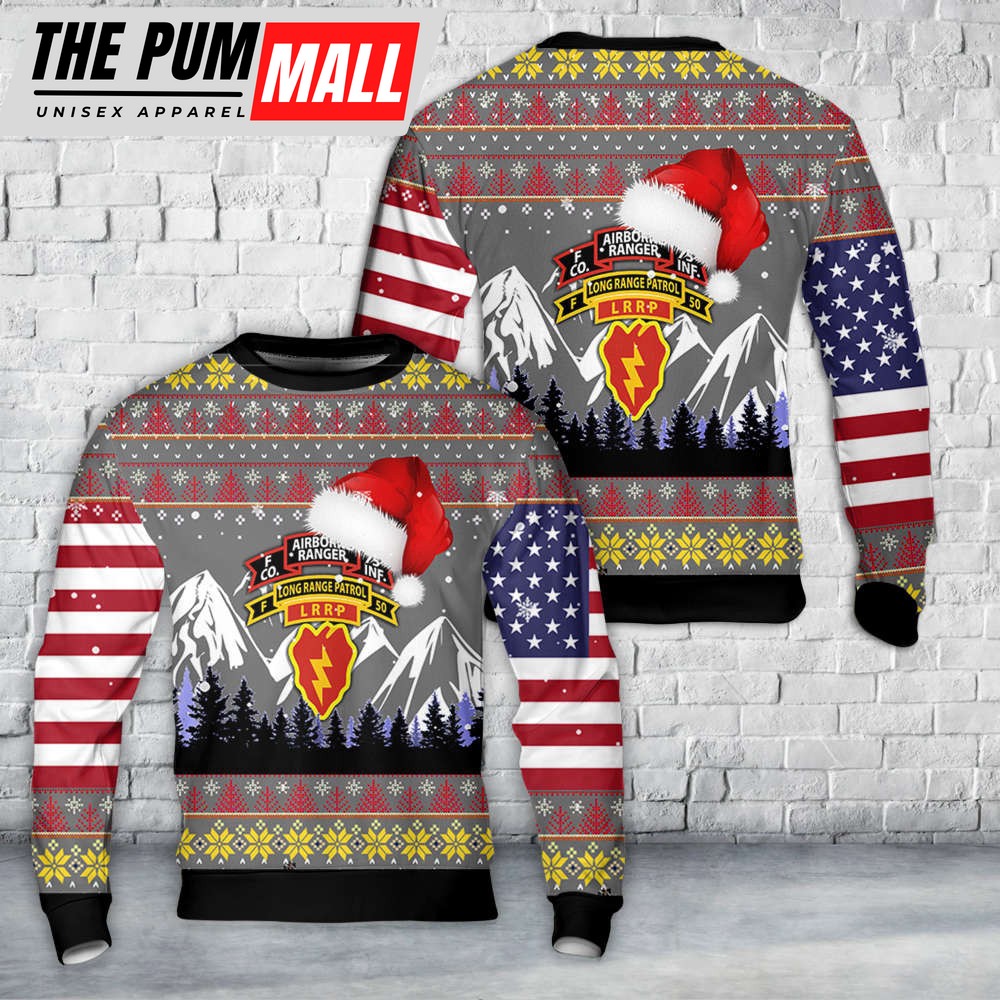 US Army 25th Infantry Ranger Long Range Patrol Christmas Sweater