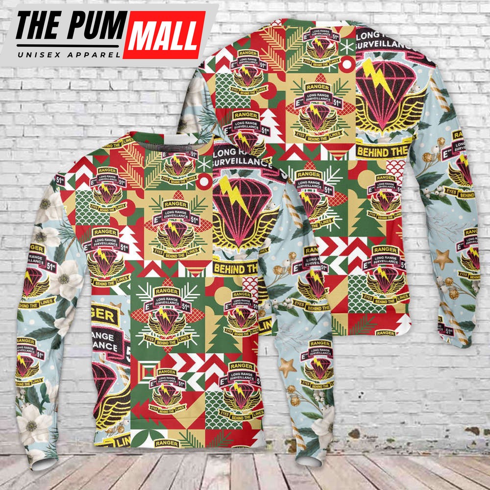 US Army 51st Infantry Regiment Christmas Sweater: LRS Company Design