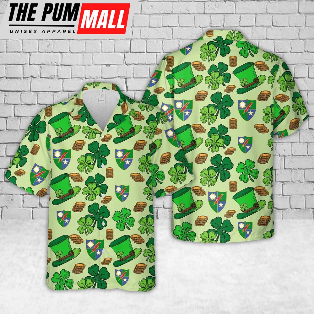 US Army 75th Ranger Regiment St Patrick’s Day Hawaiian Shirt, Shamrock Hawaiian Shirt