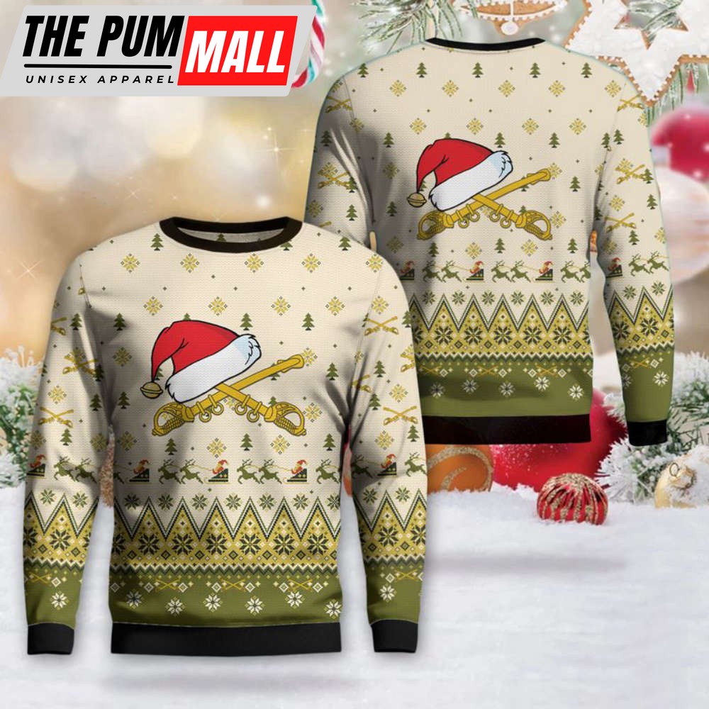 US Army Cavalry Branch Christmas Sweater 3D Gìt For Christmas