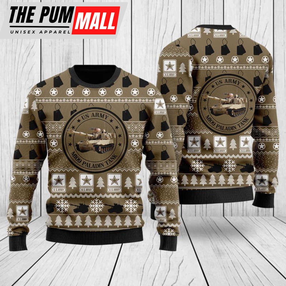 US Army M109 Paladin Tank Christmas Sweater 3D – Perfect Gift for the Holidays!