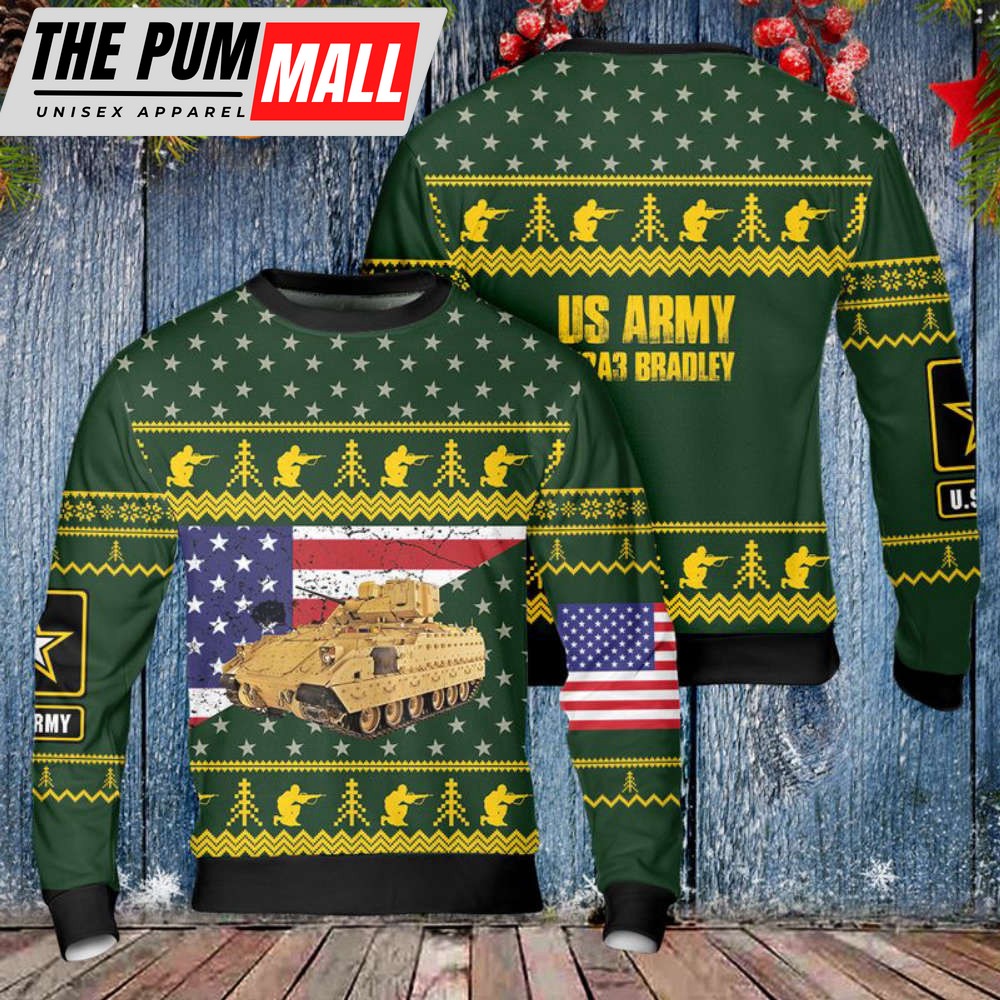 US Army M2A3 Bradley Christmas Sweater 3D – Perfect Gift for Christmas Day!