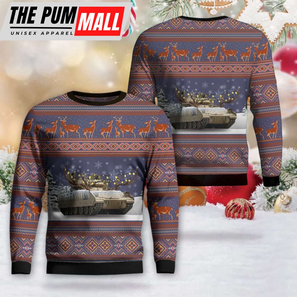 US Army M2A3 Bradley Christmas Sweater Gift For Christmas