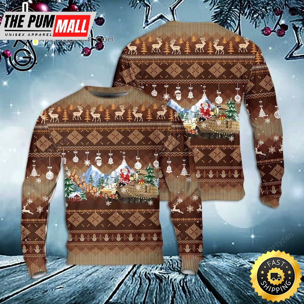 Us Army M2a3 Bradley Full Print Ugly Sweater