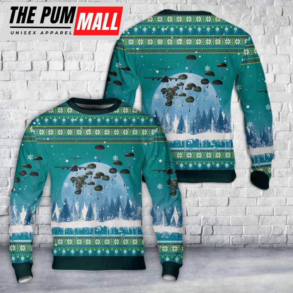 US Army Paratroopers With The 82nd Airborne Division Parachute Christmas Sweater Gift For Chrismas