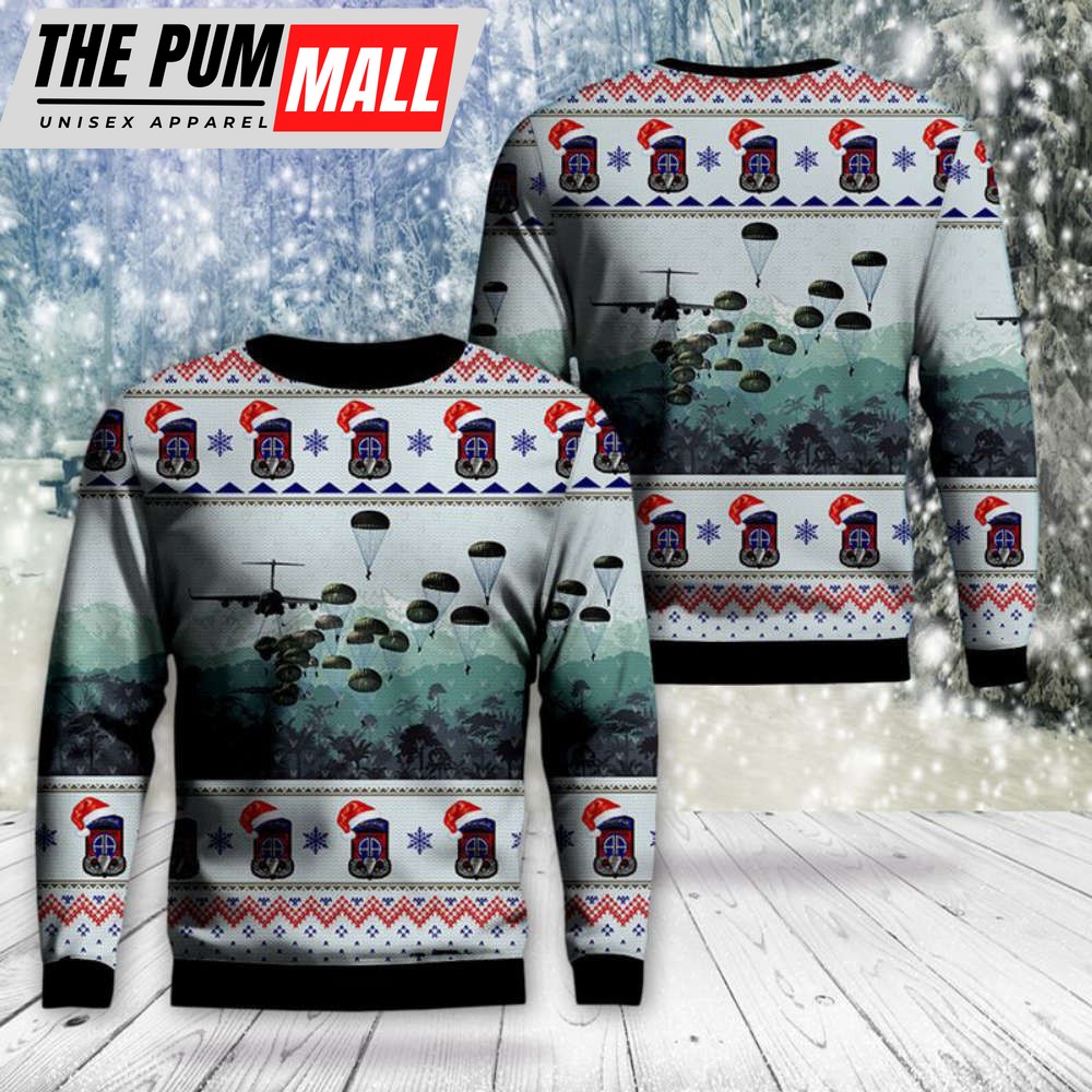 US Army Paratroopers With The 82nd Airborne Division Parachute Christmas Sweater Gift For Christmas