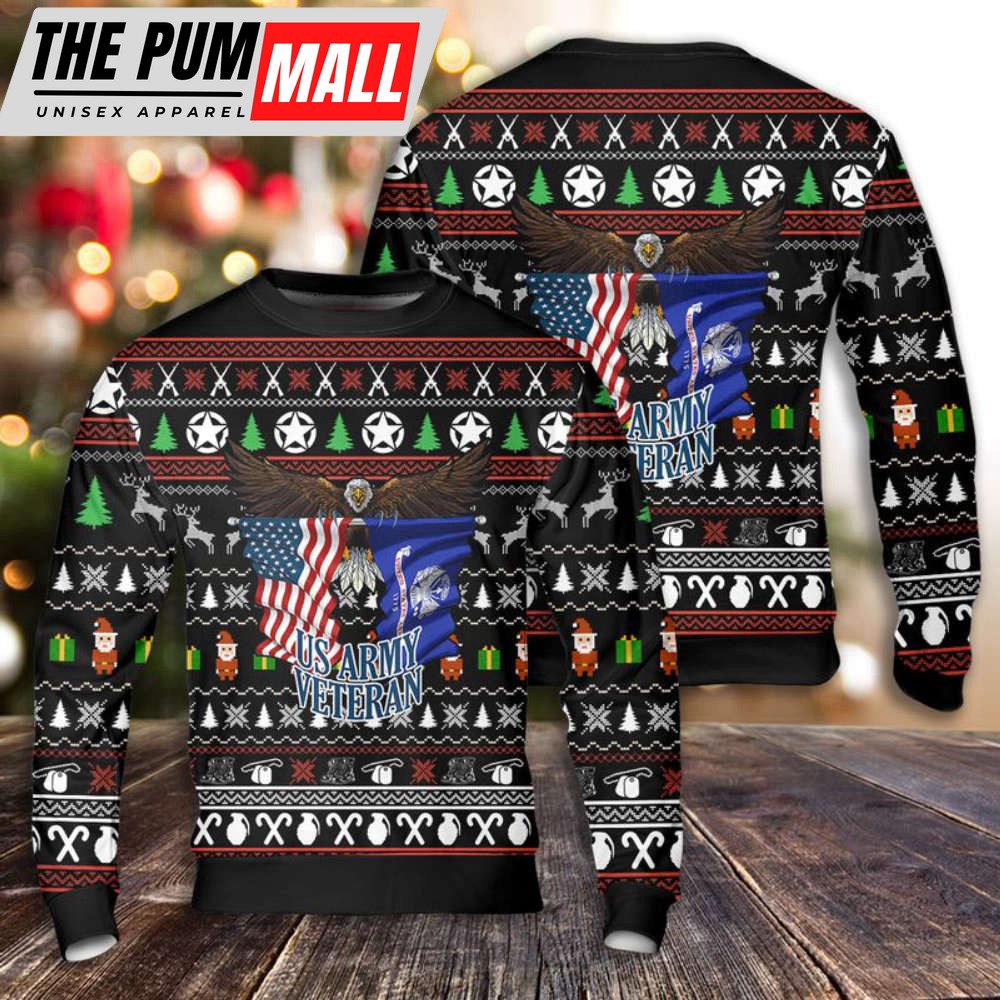 US Army Veteran Christmas Sweater 3D – Perfect Gift for Christmas