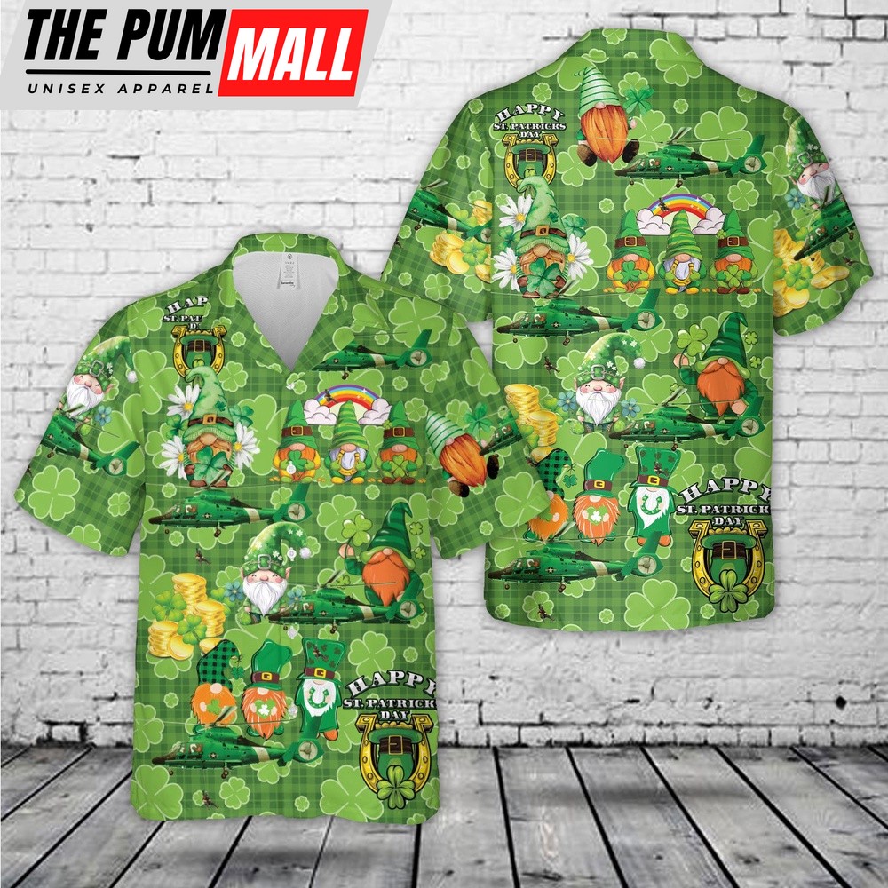 U.S. Coast Guard Heartland St Patrick’s Day Hawaiian Shirt, Shamrock Hawaiian Shirt