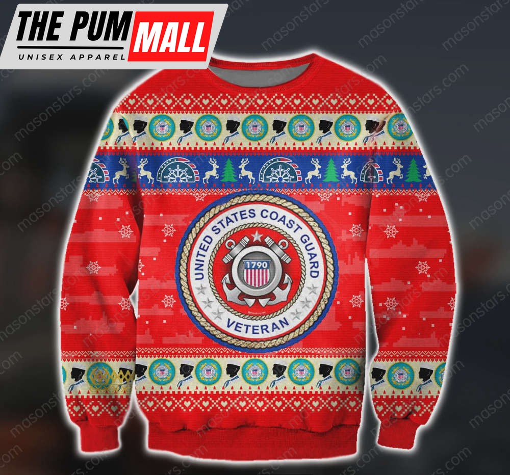 US Coast Guard Veteran Ugly Christmas Sweater – 3D All Over Print – Perfect Holiday Gift